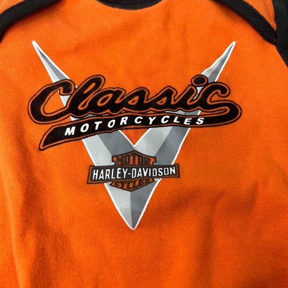 Harley Davidson Classic Motorcycles Infant Baby Orange One Piece  - Size 12 mo - Picture 2 of 7